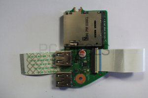 Carte 2 ports USB + lecteur carte + nappe Toshiba Satellite L655