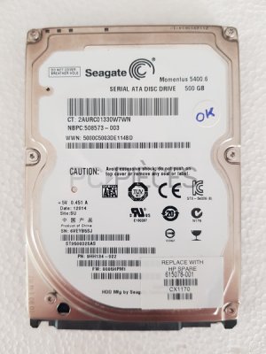 Disque SATA 2\"1/2 Seagate 500 GB