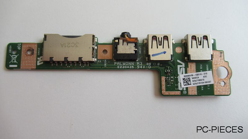 Carte 2 prises USB + son + lecteur de carte SD pour Asus S 400C Carte 2 prises USB + son + lecteur de carte SD pour Asus S 400C