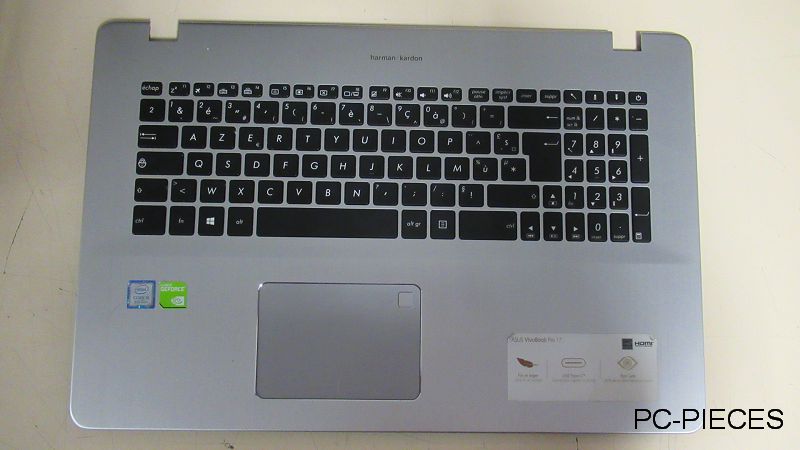 Clavier Asus N 705U avec plasturgie Grise Clavier Asus N 705U avec plasturgie Grise