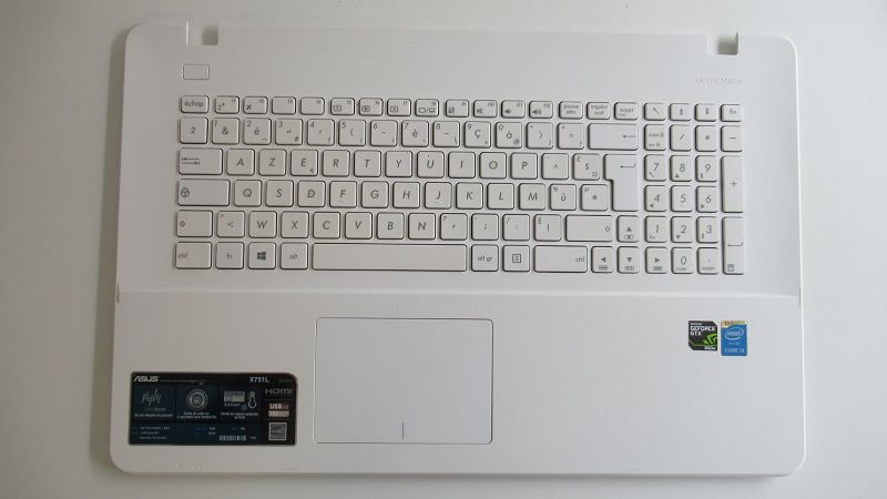 Clavier Asus X 751L avec plasturgie Blanche Clavier Asus X 751L avec plasturgie Blanche