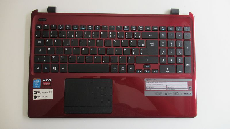 Clavier Acer Aspire E1-572G avec plasturgie Rouge Clavier Acer Aspire E1-572G avec plasturgie Rouge