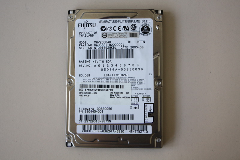 Disque IDE 2"1/2 Fujitsu 60 GB