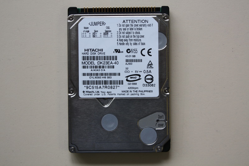 Disque IDE 2"1/2 Hitachi 40 GB