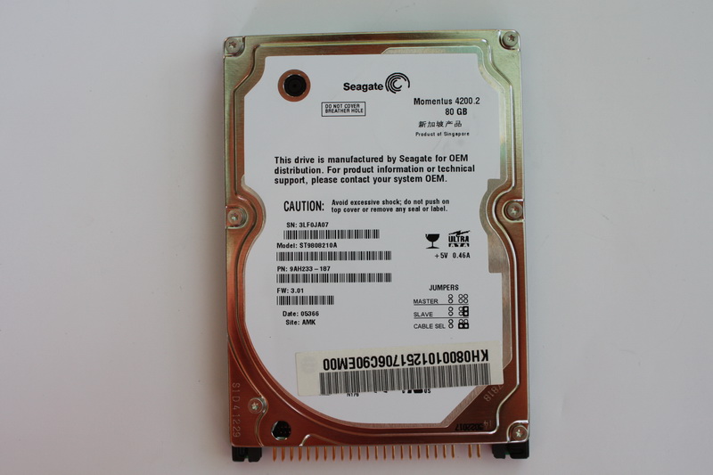 Disque IDE 2"1/2 Seagate 80 GB