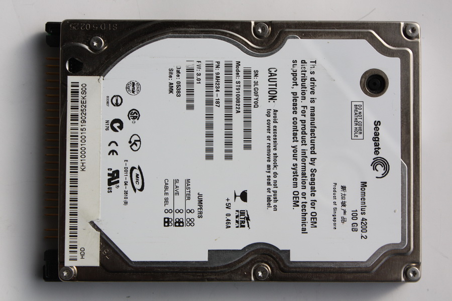 Disque IDE 2"1/2 Seagate 100 Go