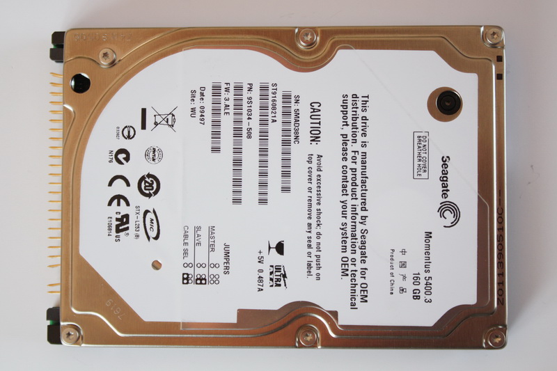 Disque IDE 2"1/2 Seagate 160 Go