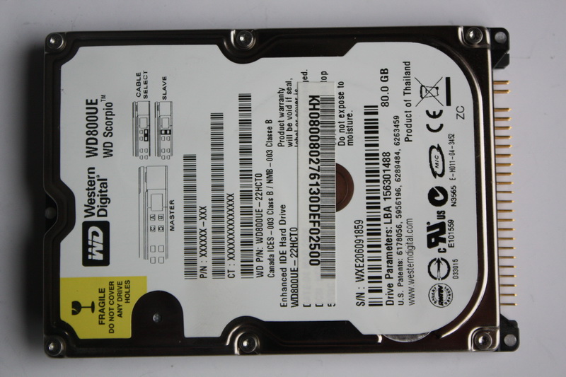 Disque IDE 2"1/2 Western Digital 80 Go