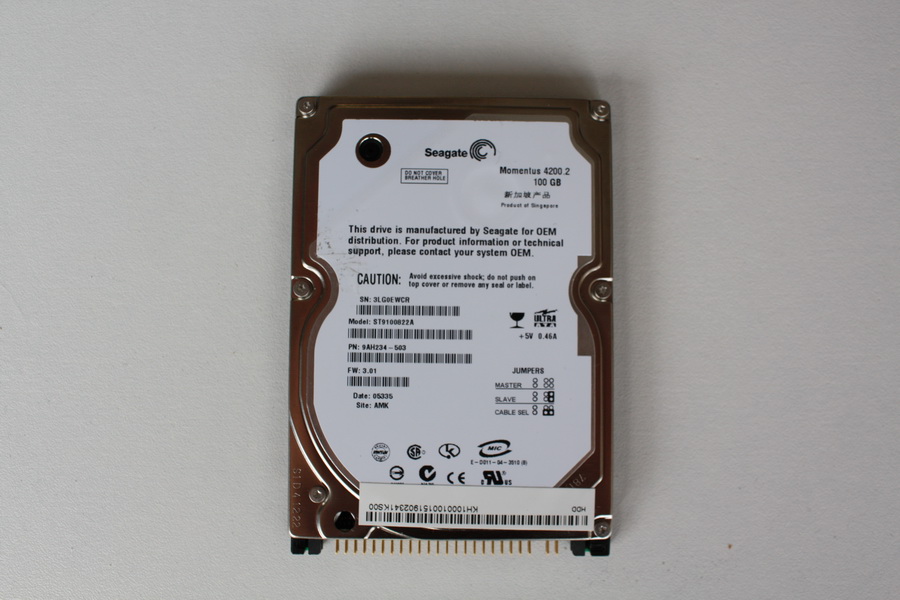 Disque IDE 2"1/2 Seagate 100 Go