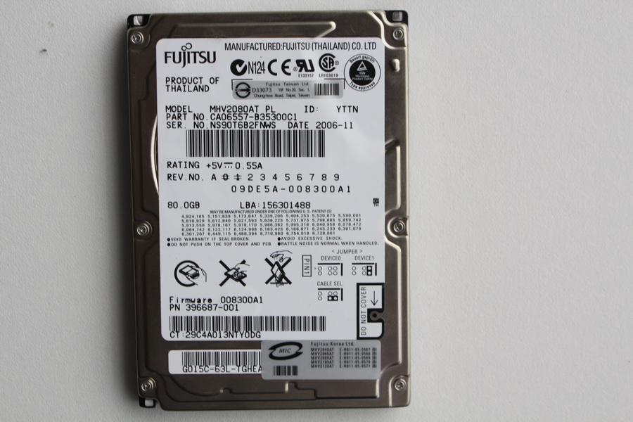 Disque IDE 2"1/2 Fujitsu 80 GB