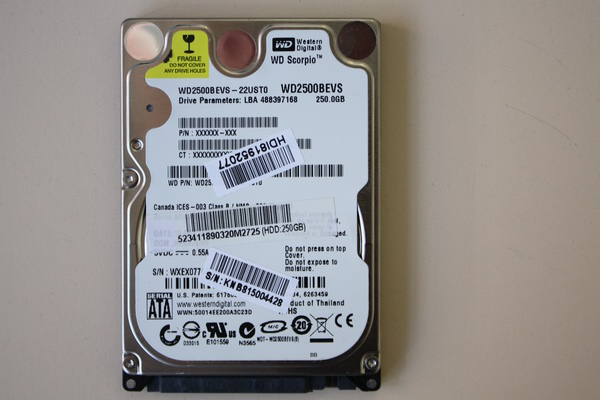 Disque SATA 2"1/2 Western Digital 250 Go