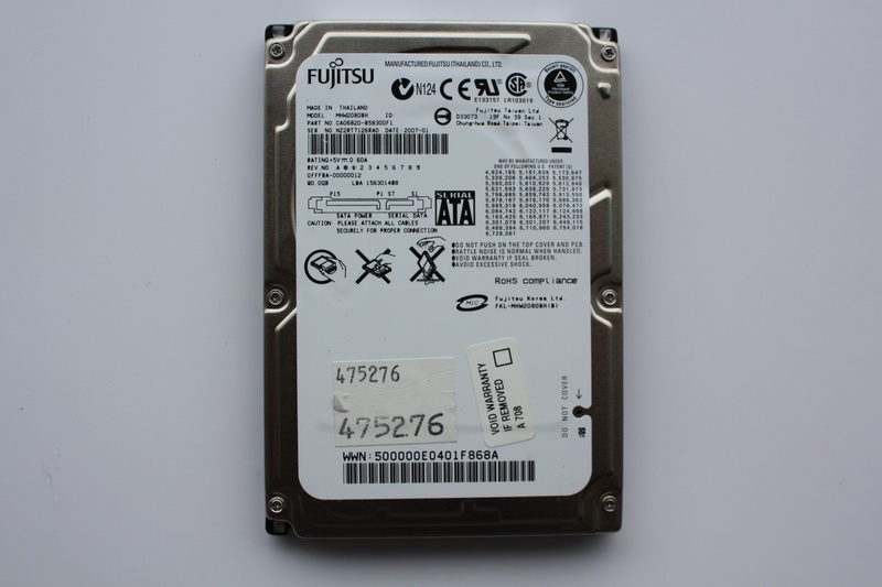 Disque SATA 2"1/2 Fujitsu 80 Go