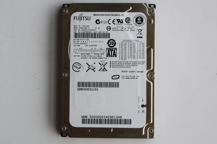 Disque SATA 2"1/2 Fujitsu 160 Gb