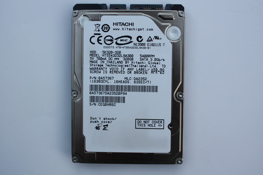 Disque SATA 2"1/2 Hitachi 320 Go