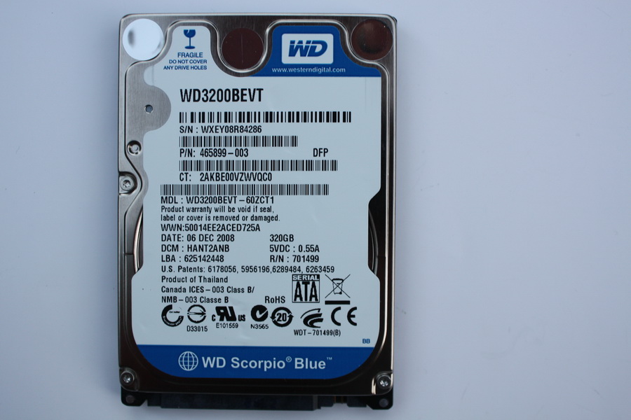 Disque SATA 2"1/2 Western Digital 320 Go