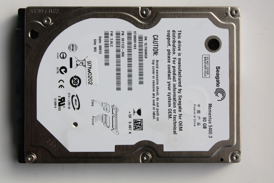 Disque SATA 2"1/2 Seagate 80 Go