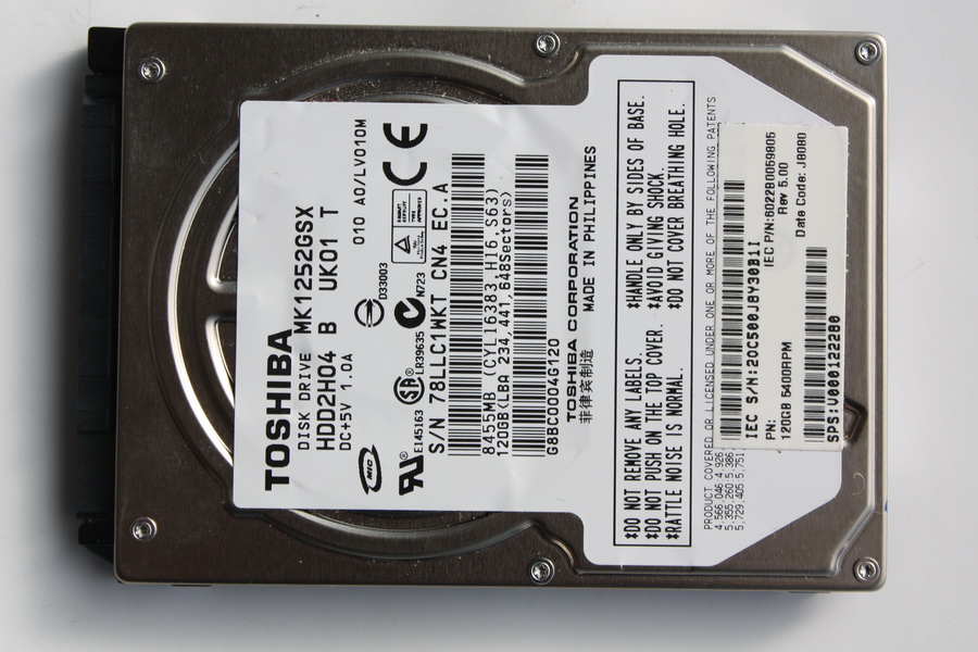 Disque SATA 2"1/2 Toshiba 120 Go