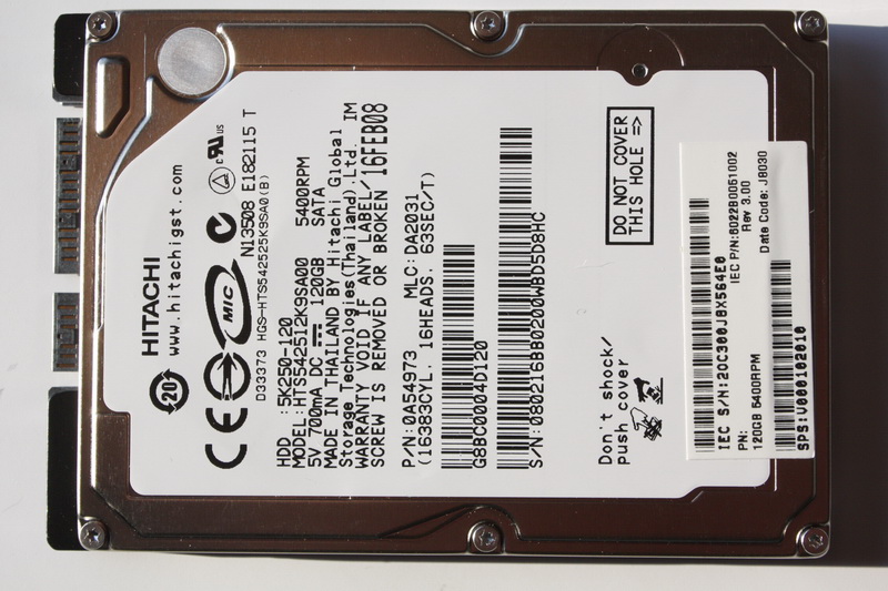 Disque SATA 2"1/2 Hitachi 120 Go