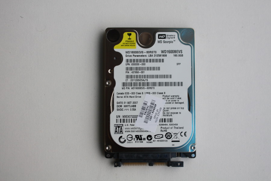 Disque SATA 2"1/2 Western Digital 160 Go