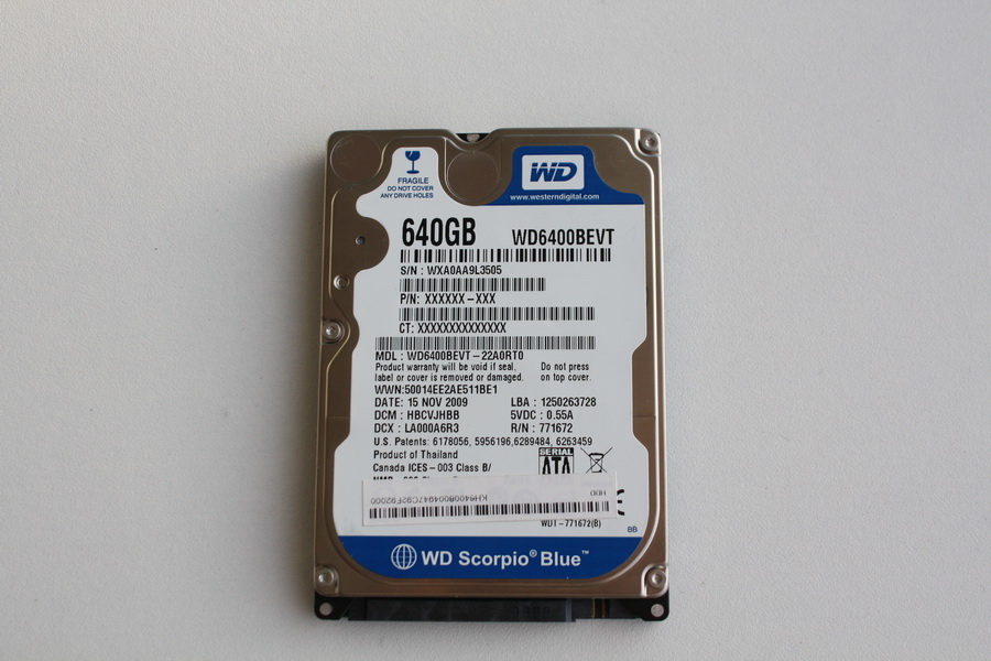 Disque SATA 2"1/2 Western Digital 640 Go