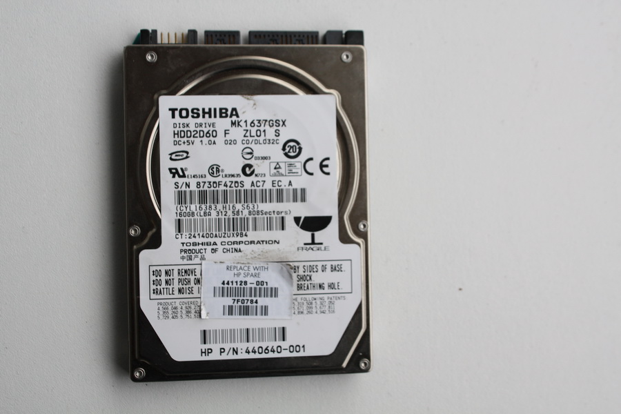 Disque SATA 2"1/2 Toshiba 160 Go