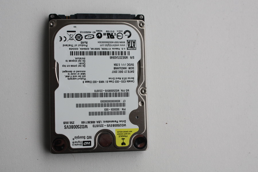 Disque SATA 2"1/2 Western Digital 250 Go