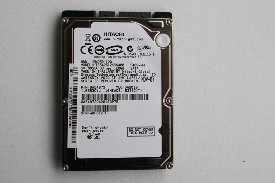 Disque SATA 2"1/2 Hitachi 120 Go