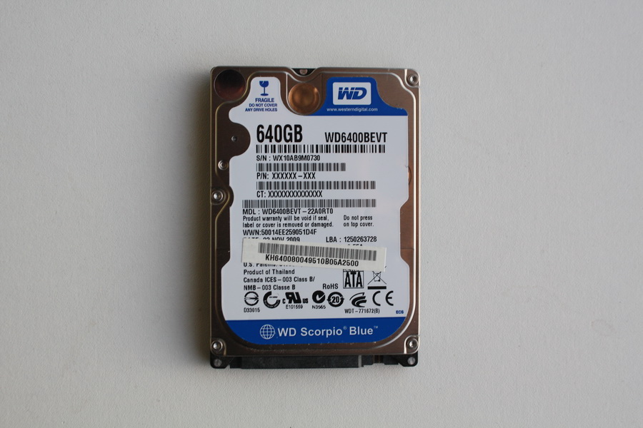 Disque SATA 2"1/2 Western Digital 640Go