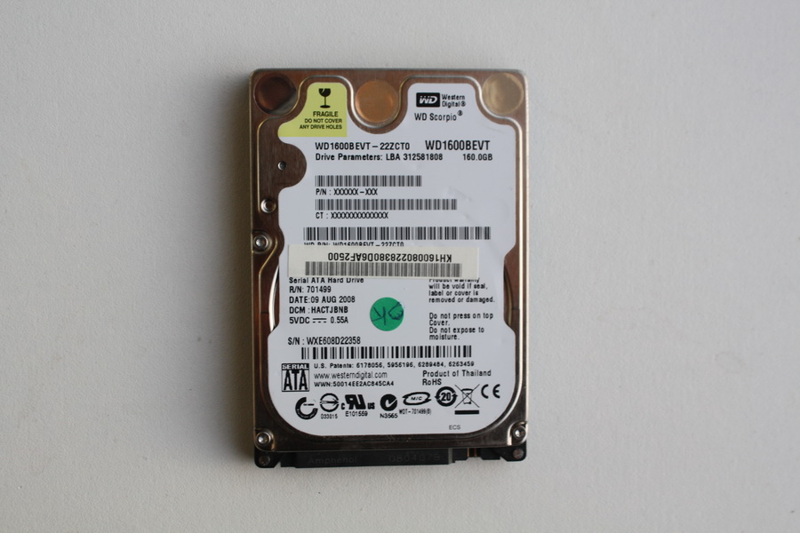 Disque SATA 2"1/2 Western Digital 160 Go Disque SATA 2"1/2 Western Digital 160 Go