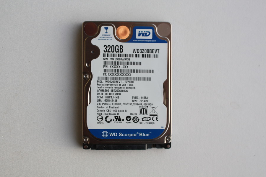 Disque SATA 2"1/2 Western Digital 320 Go