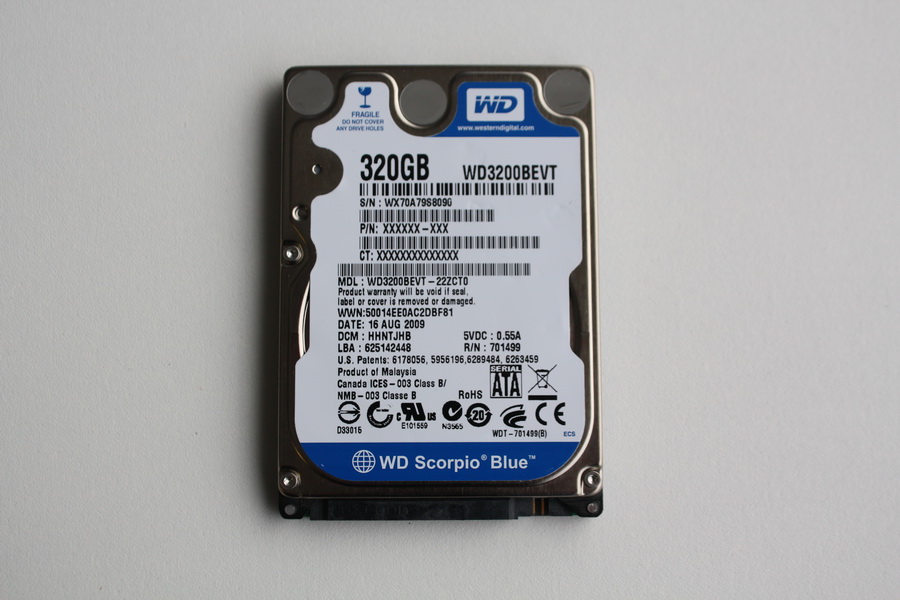 Disque SATA 2"1/2 Western Digital 320 Go