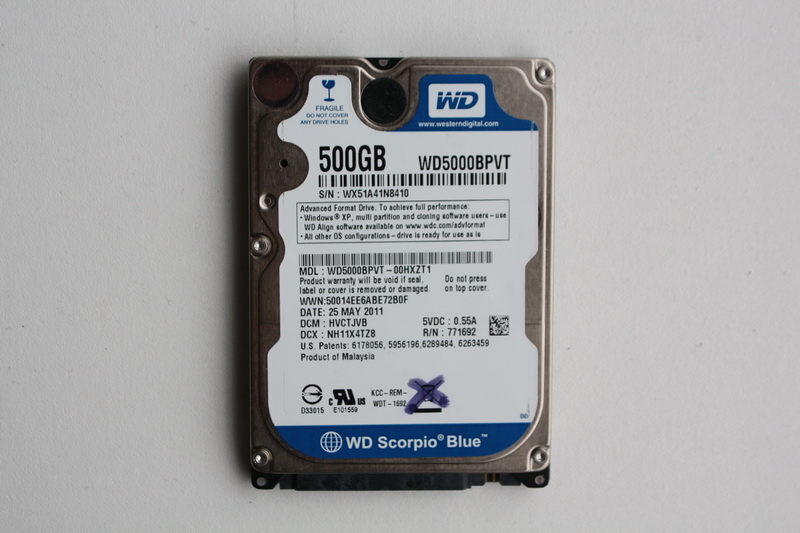 Disque SATA 2"1/2 Western Digital 500 Go