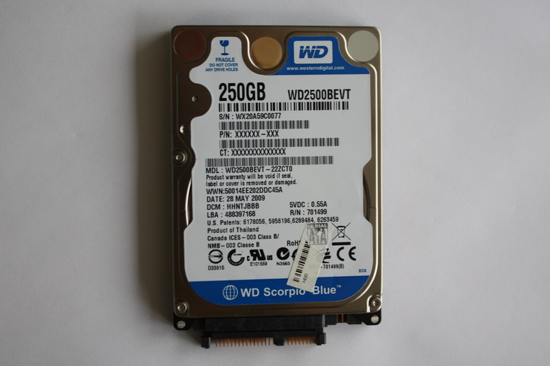 Disque SATA 2"1/2 Western Digital 250Go