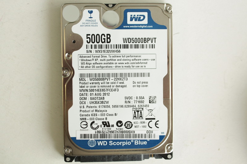 Disque SATA 2"1/2 Western Digital 500 GB