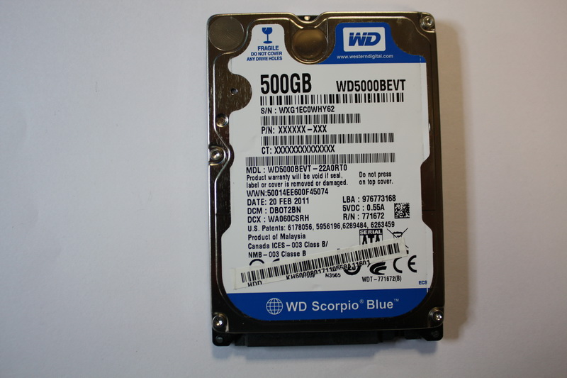 Disque SATA 2"1/2 Western Digital 500 GB