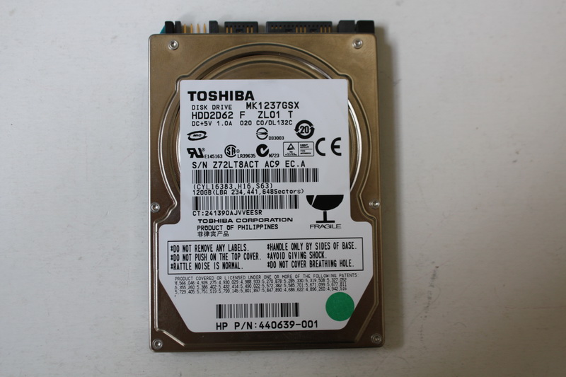 Disque SATA 2"1/2 Toshiba 120 GB
