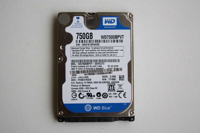 Disque SATA 2"1/2 Western Digital 750 GB