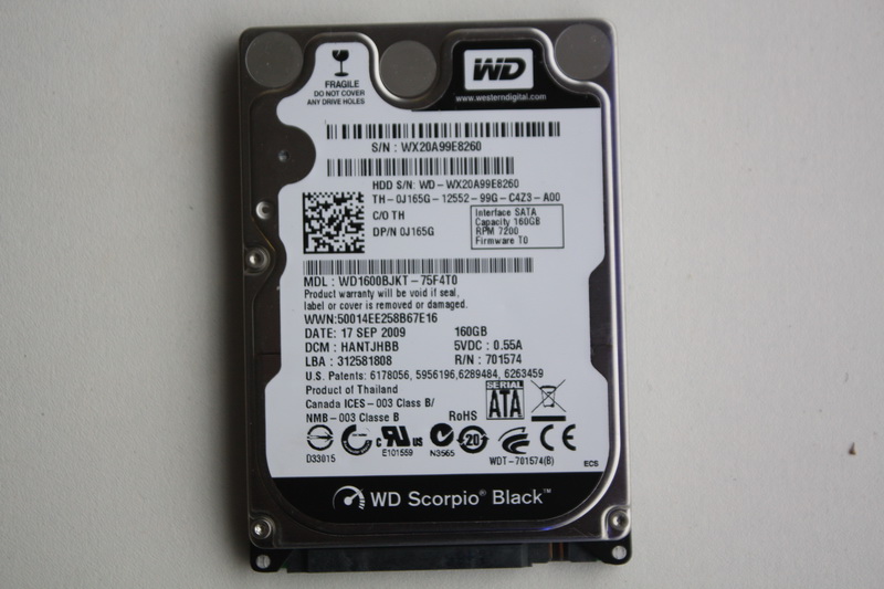 Disque SATA 2"1/2 Western Digital 160 Go