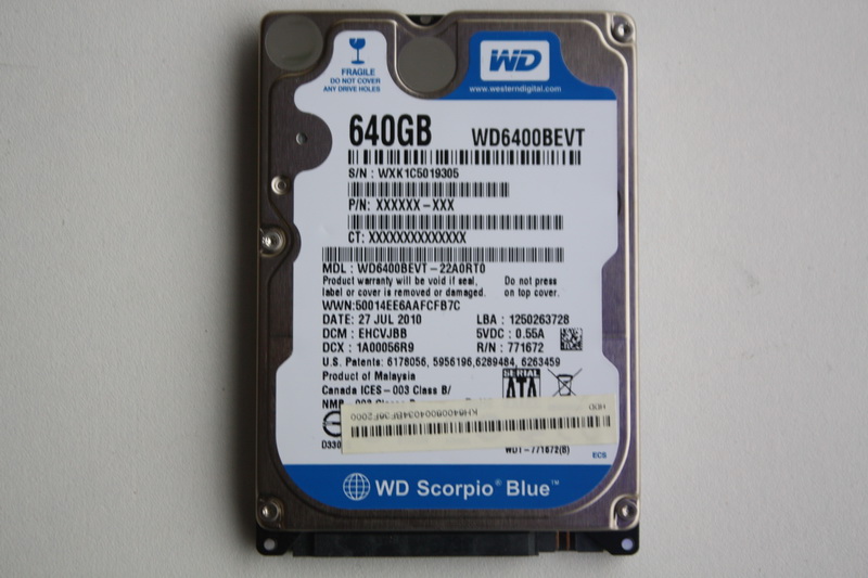 Disque SATA 2"1/2 Western Digital 640 Go