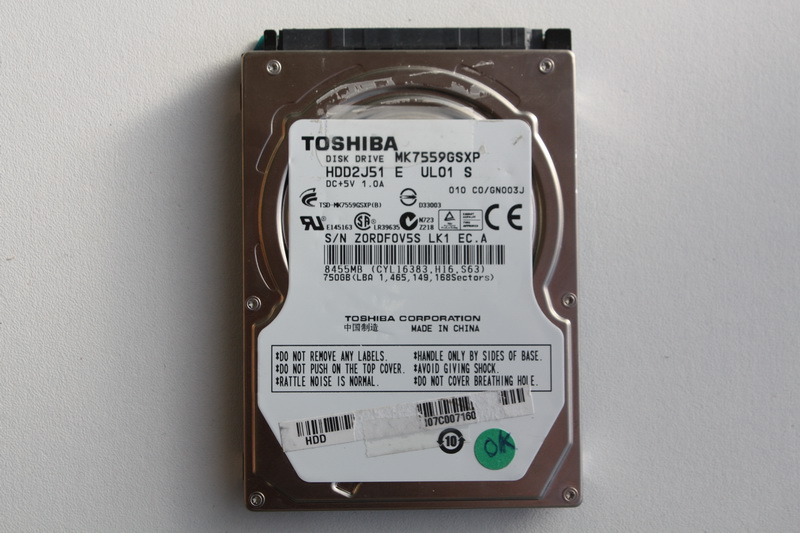 Disque SATA 2"1/2 Toshiba 750 Go