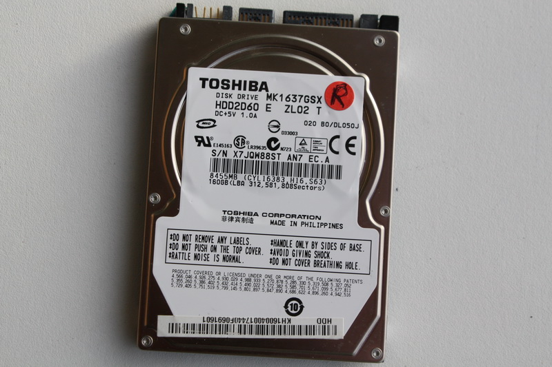 Disque SATA 2"1/2 Toshiba 160 Go