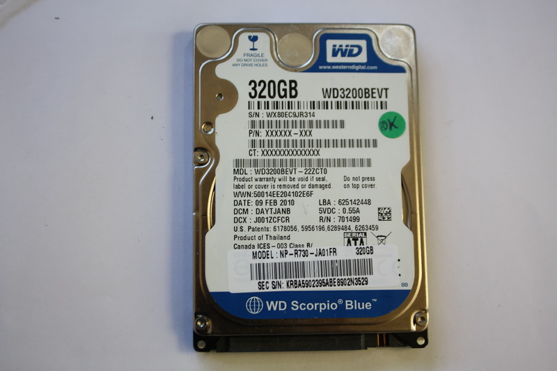 Disque SATA 2"1/2 Western Digital 320 GB