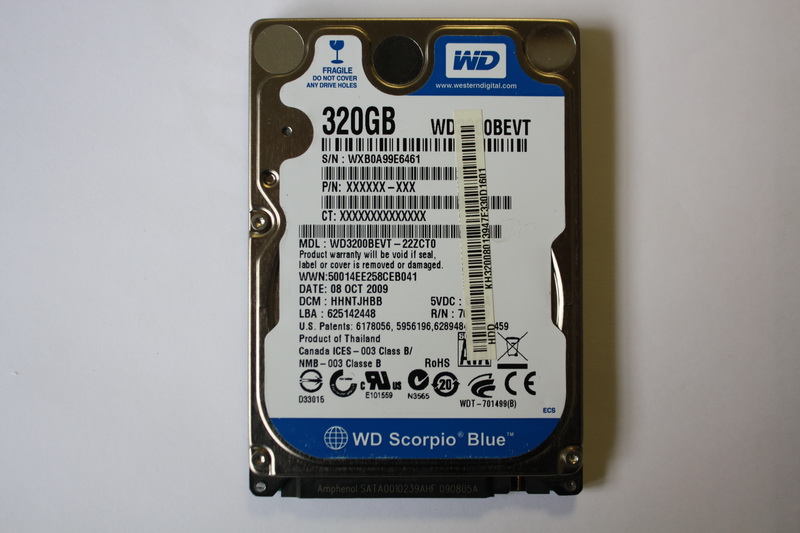 Disque SATA 2"1/2 Western Digital 320 GB