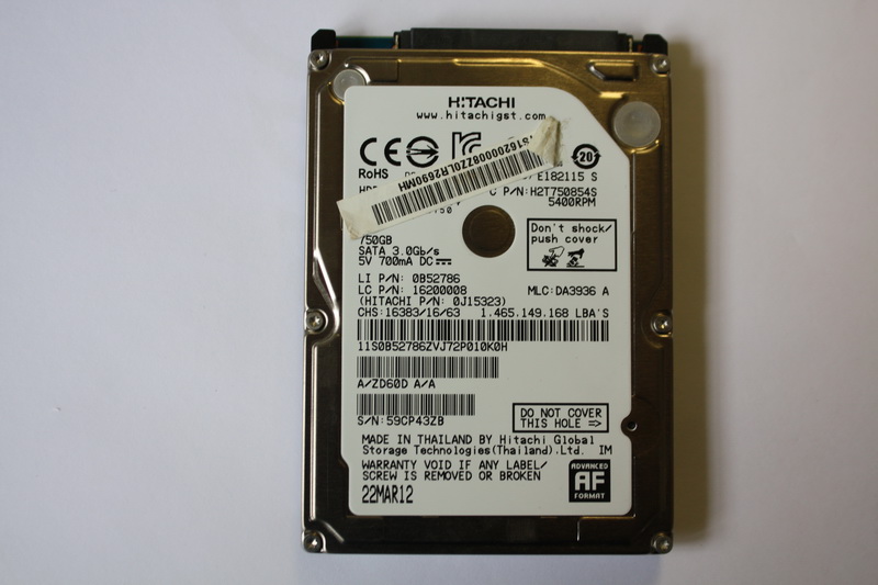 Disque SATA 2"1/2 Hitachi 750 GB
