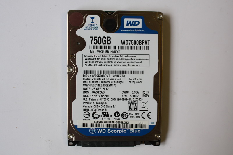 Disque SATA 2"1/2 Western Digital 750GB