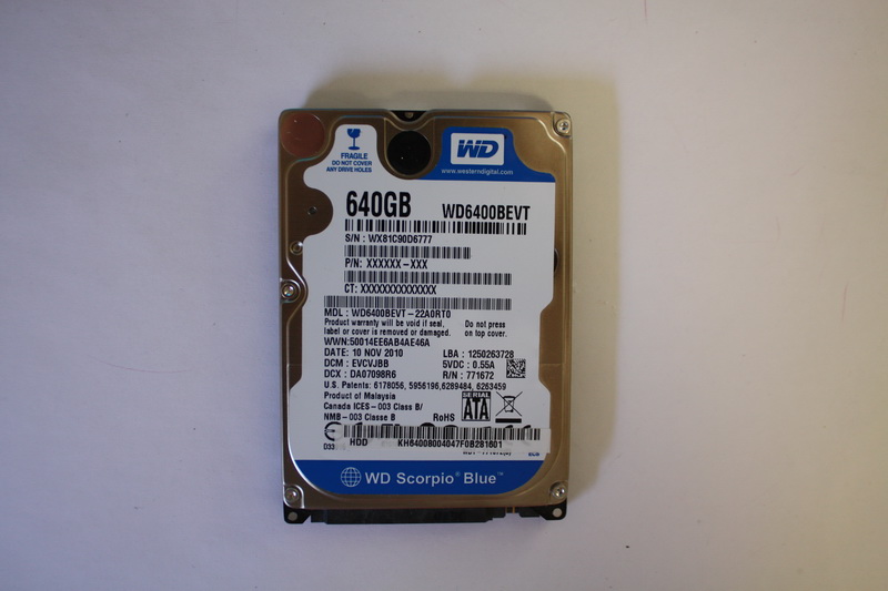 Disque SATA 2"1/2 Western Digital 640GB