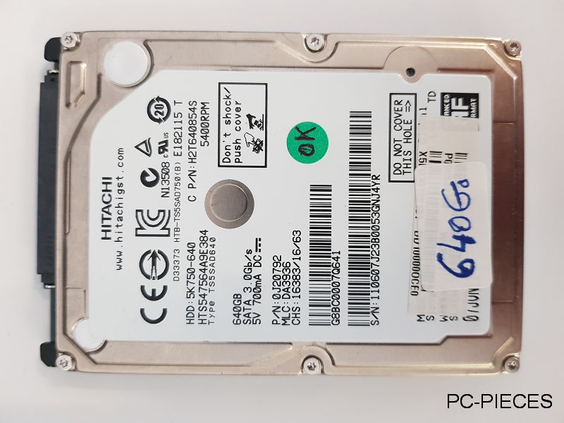 Disque SATA 2"1/2 Toshiba 250 GB