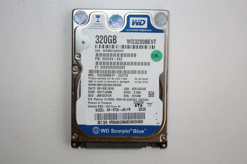 Disque SATA 2"1/2 Western Digital 320GB