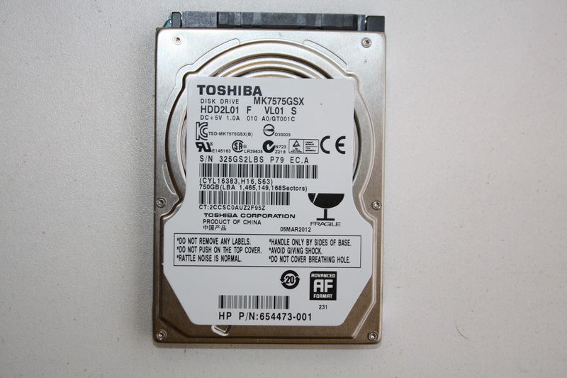 Disque SATA 2"1/2 Toshiba 750GB
