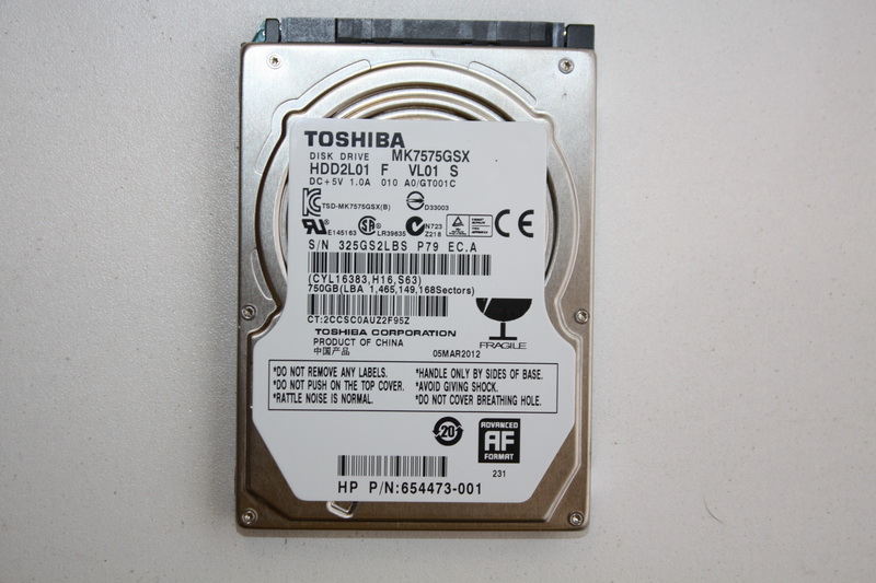 Disque SATA 2"1/2 Toshiba 750GB Disque SATA 2"1/2 Toshiba 750GB